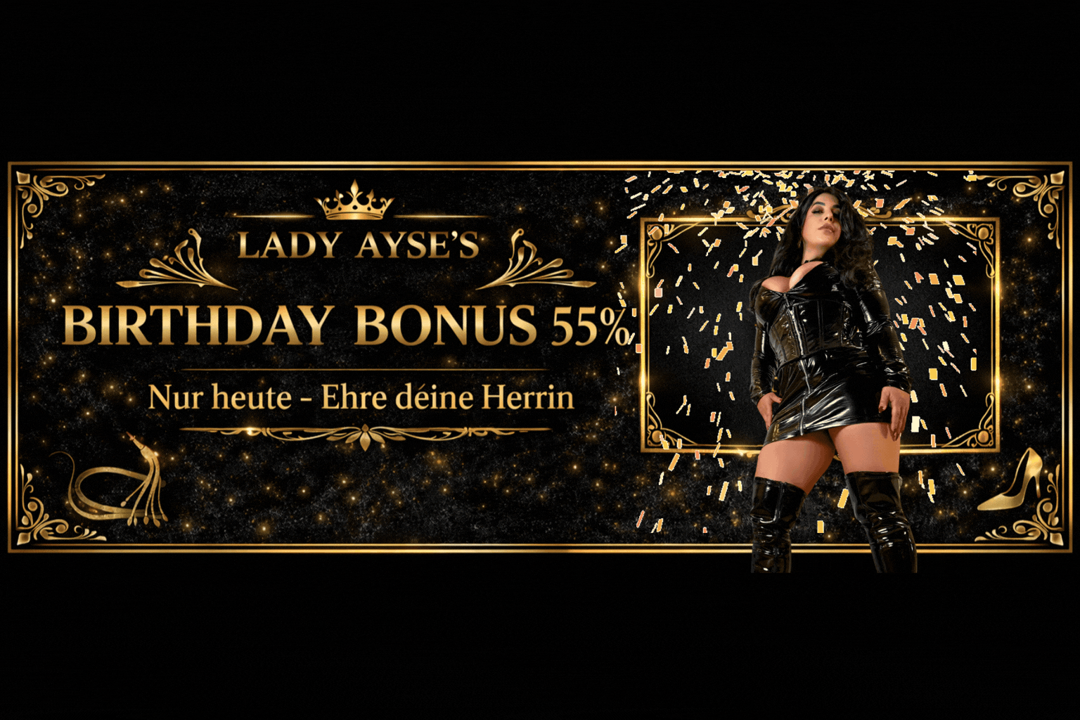 Banner: 55 % mehr Coins Geburtstagsbonus ? exklusives Angebot im Lady-Ayse-Imperium